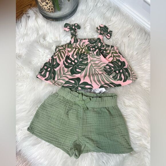 NWT girl Matching Family Tropical Poplin Button Up Shirt - Rose Pottery - Picture 1 of 4